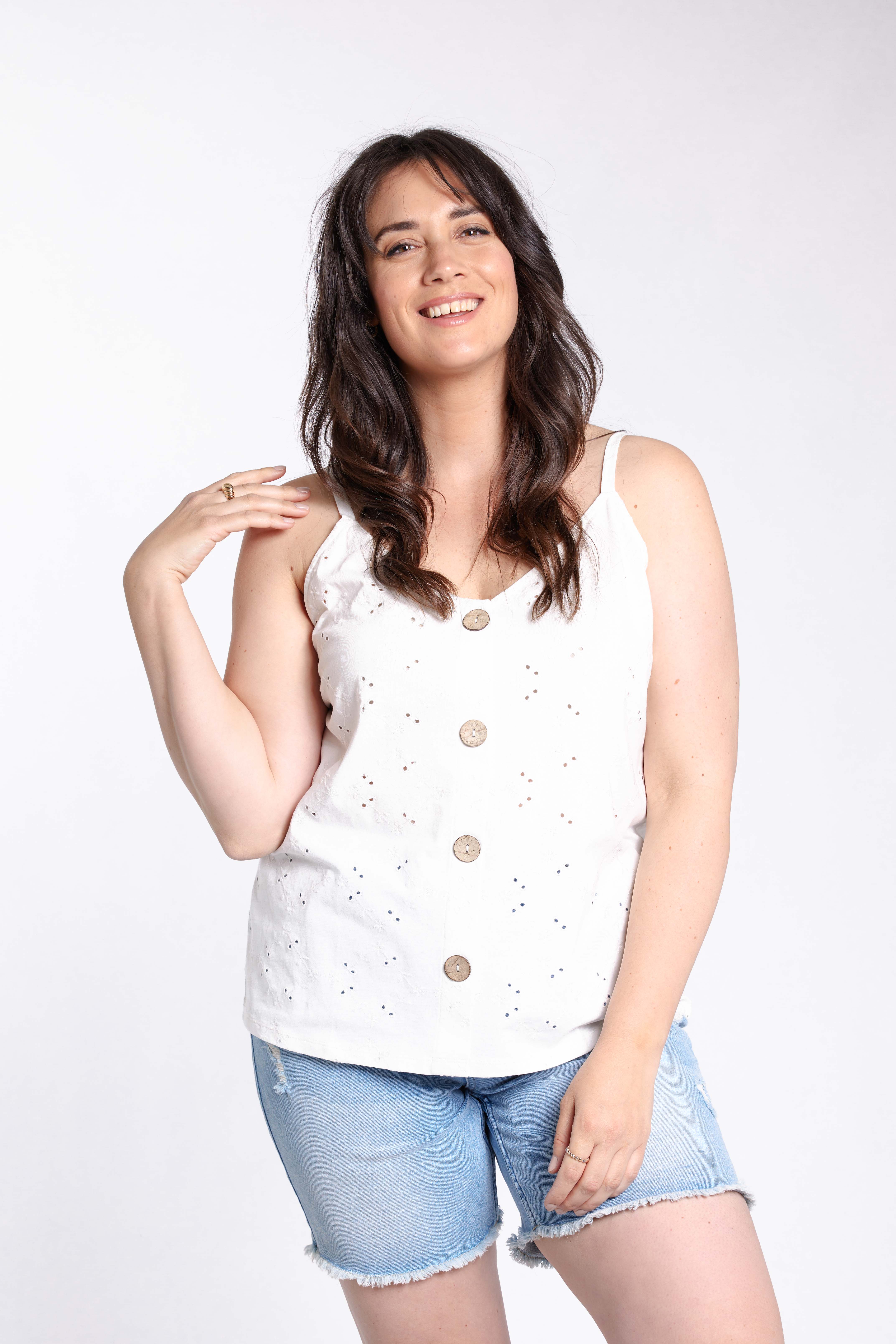  Top met broderie anglaise image number 0