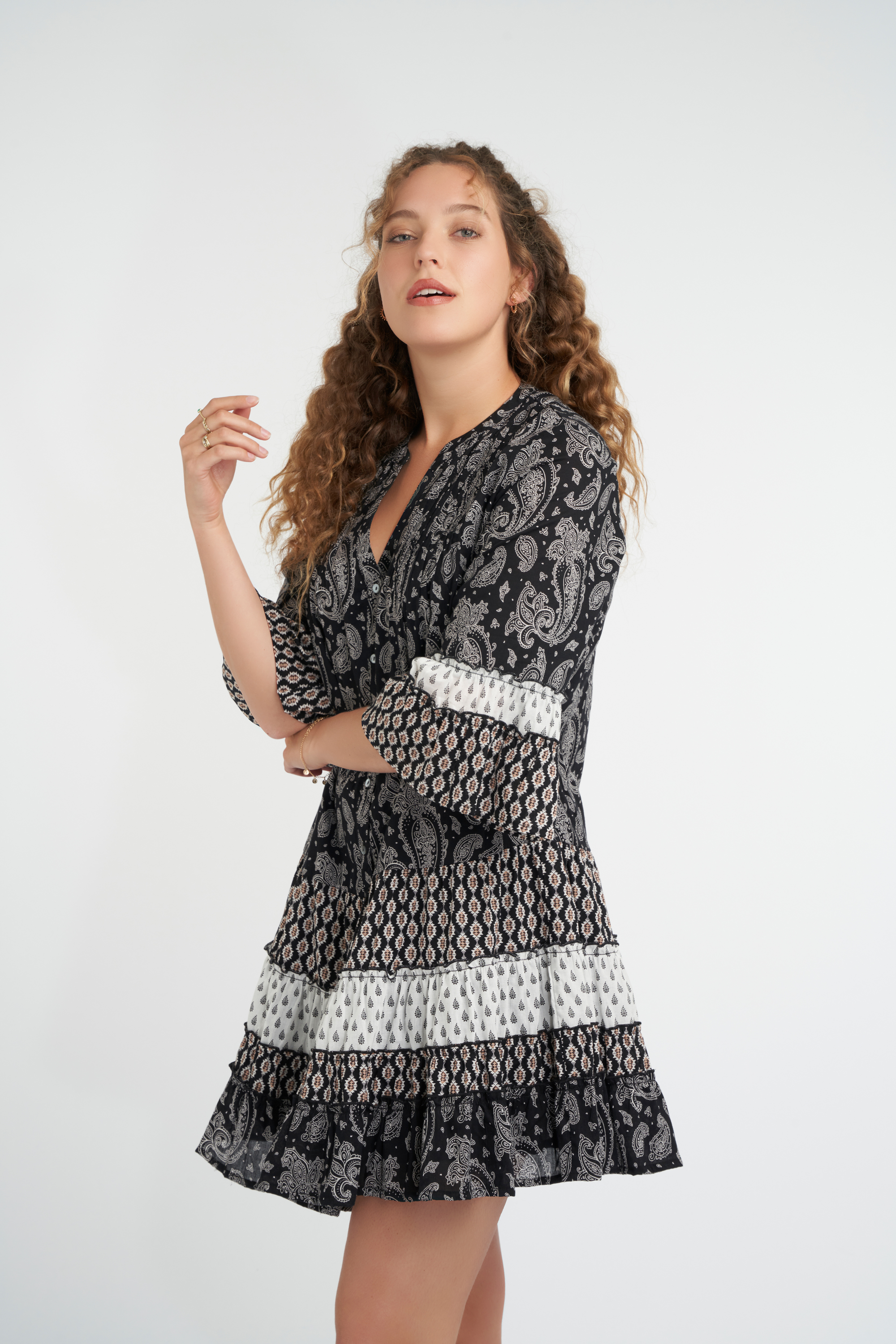 A-lijn jurk met print image number 6