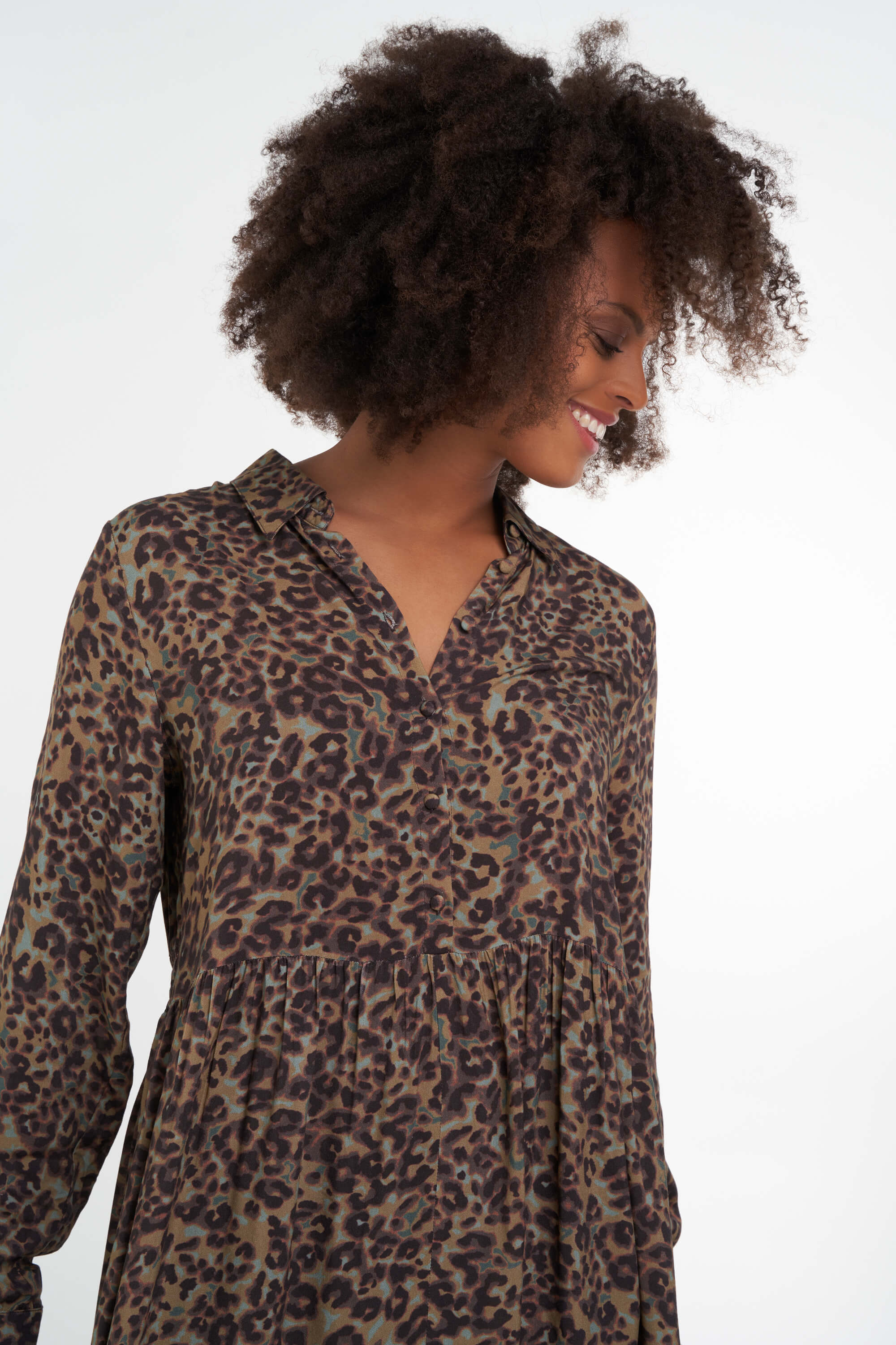 Lange blouse jurk met print image 6