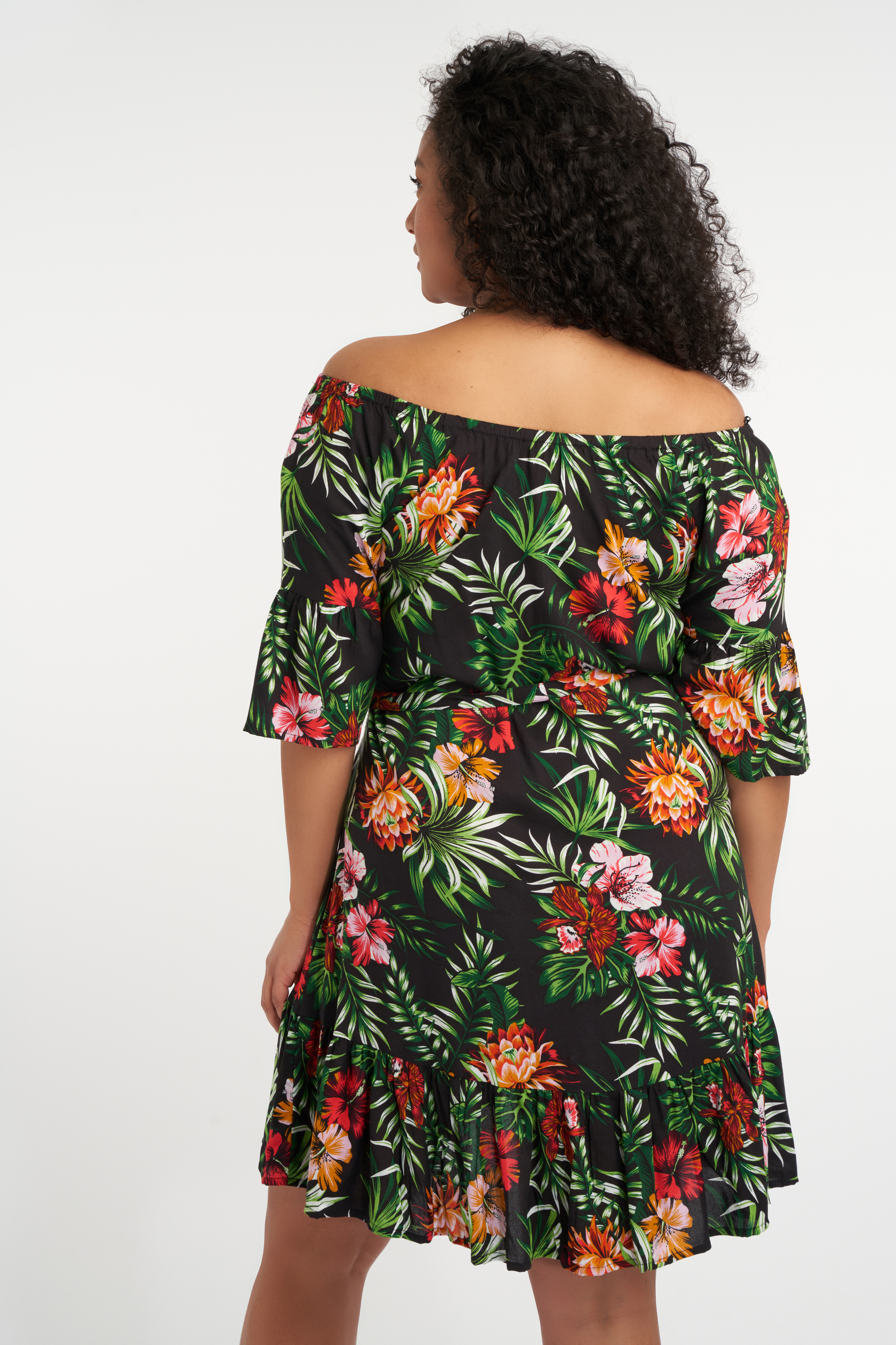 Dames Off shoulder jurk met print | MS Mode