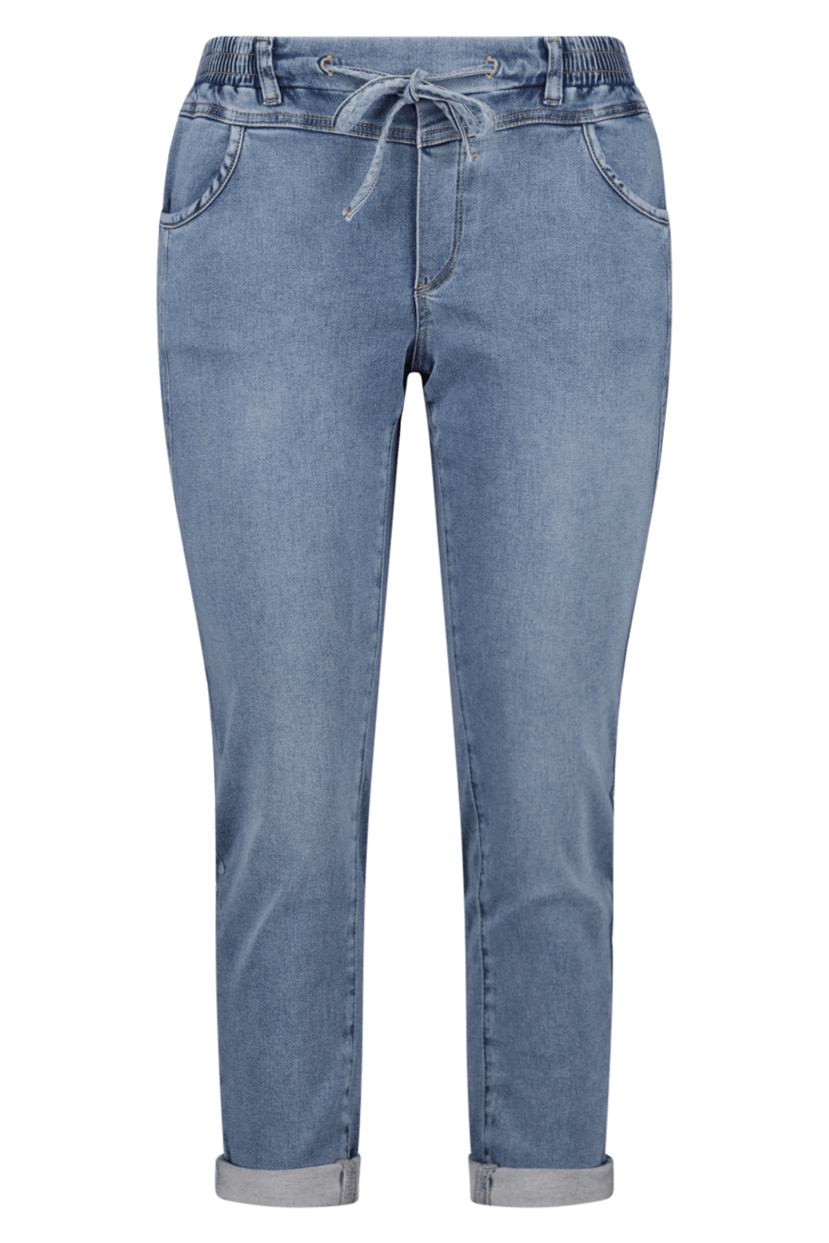 Dames Jog Denim Broek Stonewash Denim MS Mode