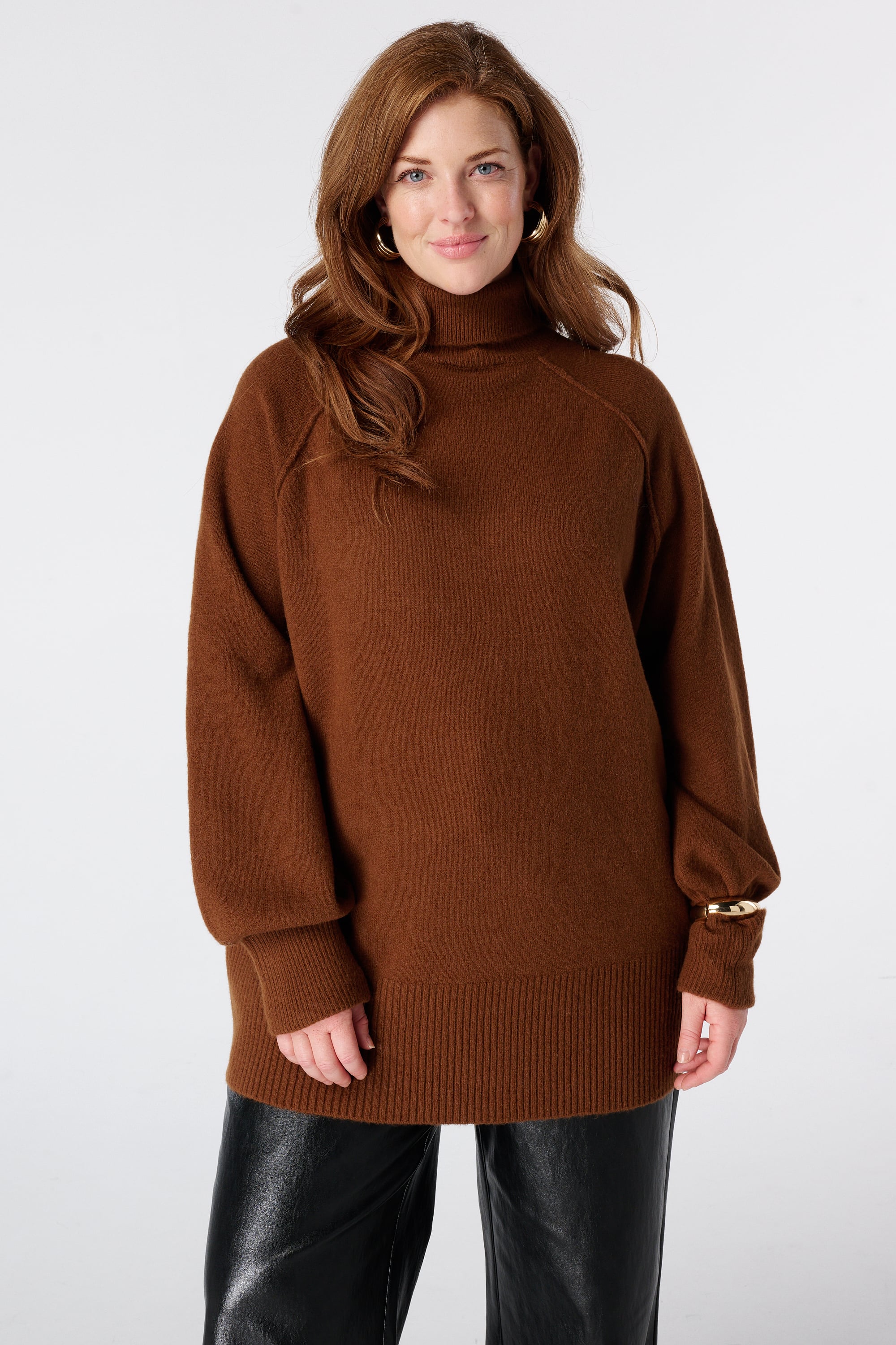 MS Mode Pull à col roulé Noir
