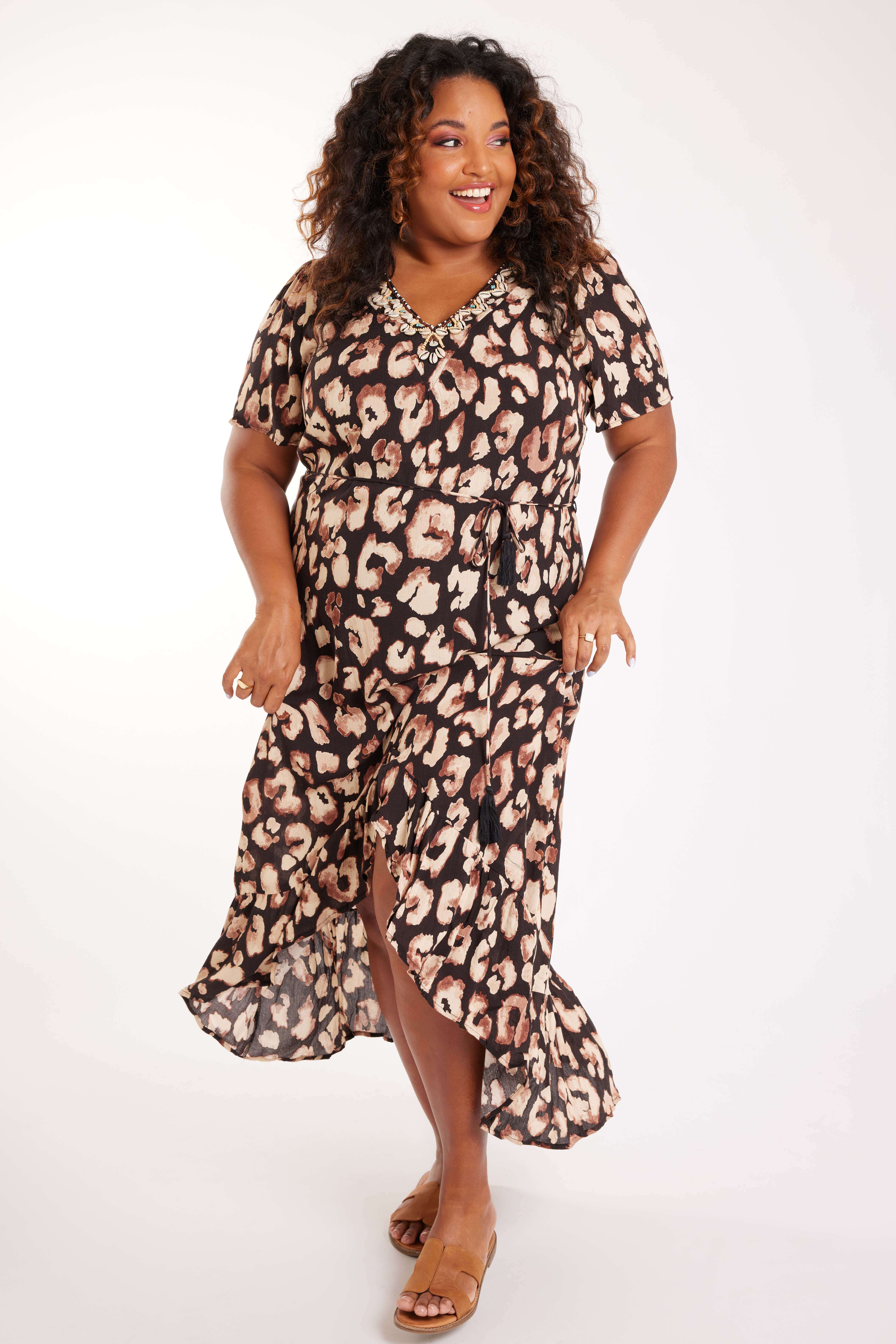 Lange jurk met luipaardprint image number null