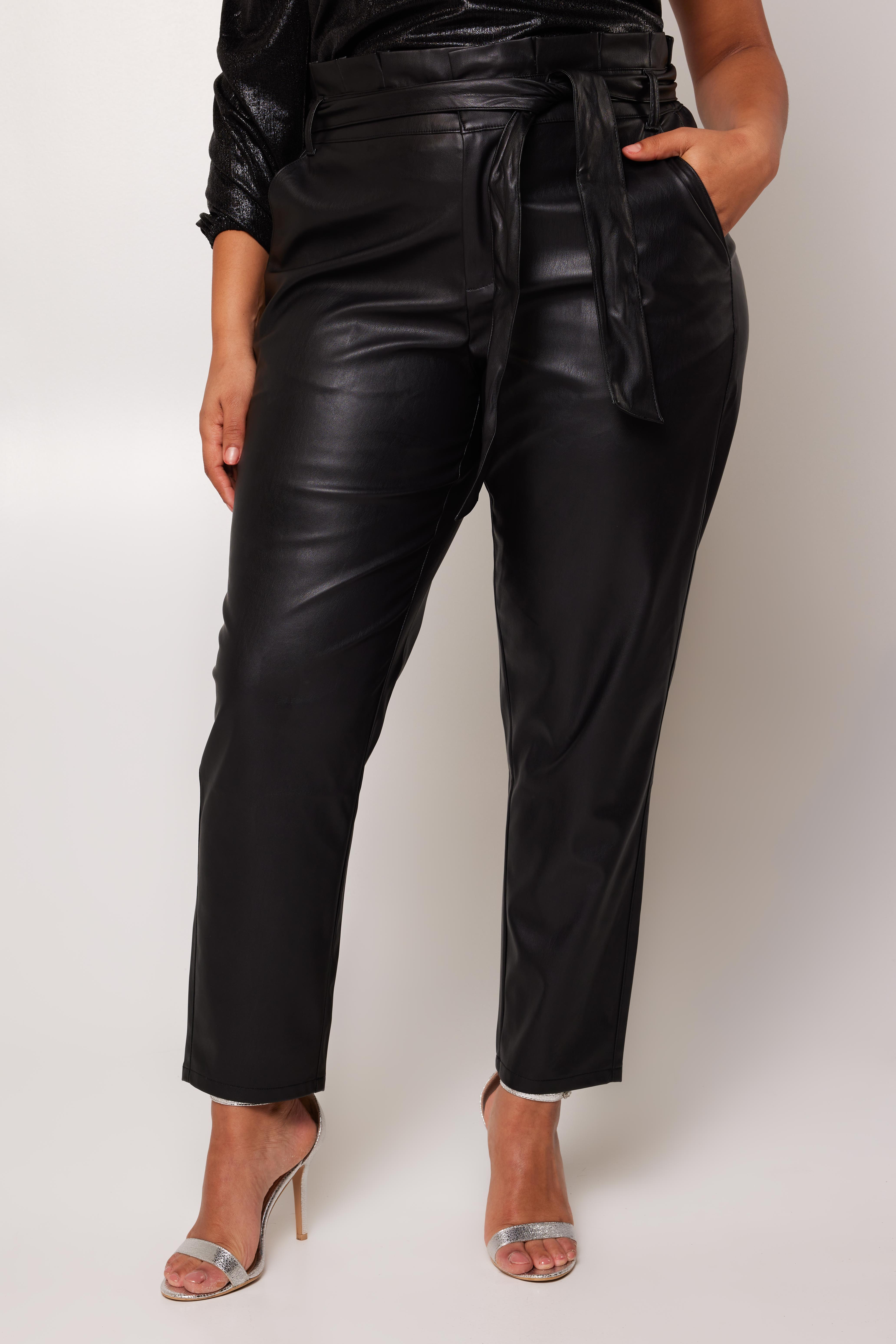Imitatie leren broek dames sales