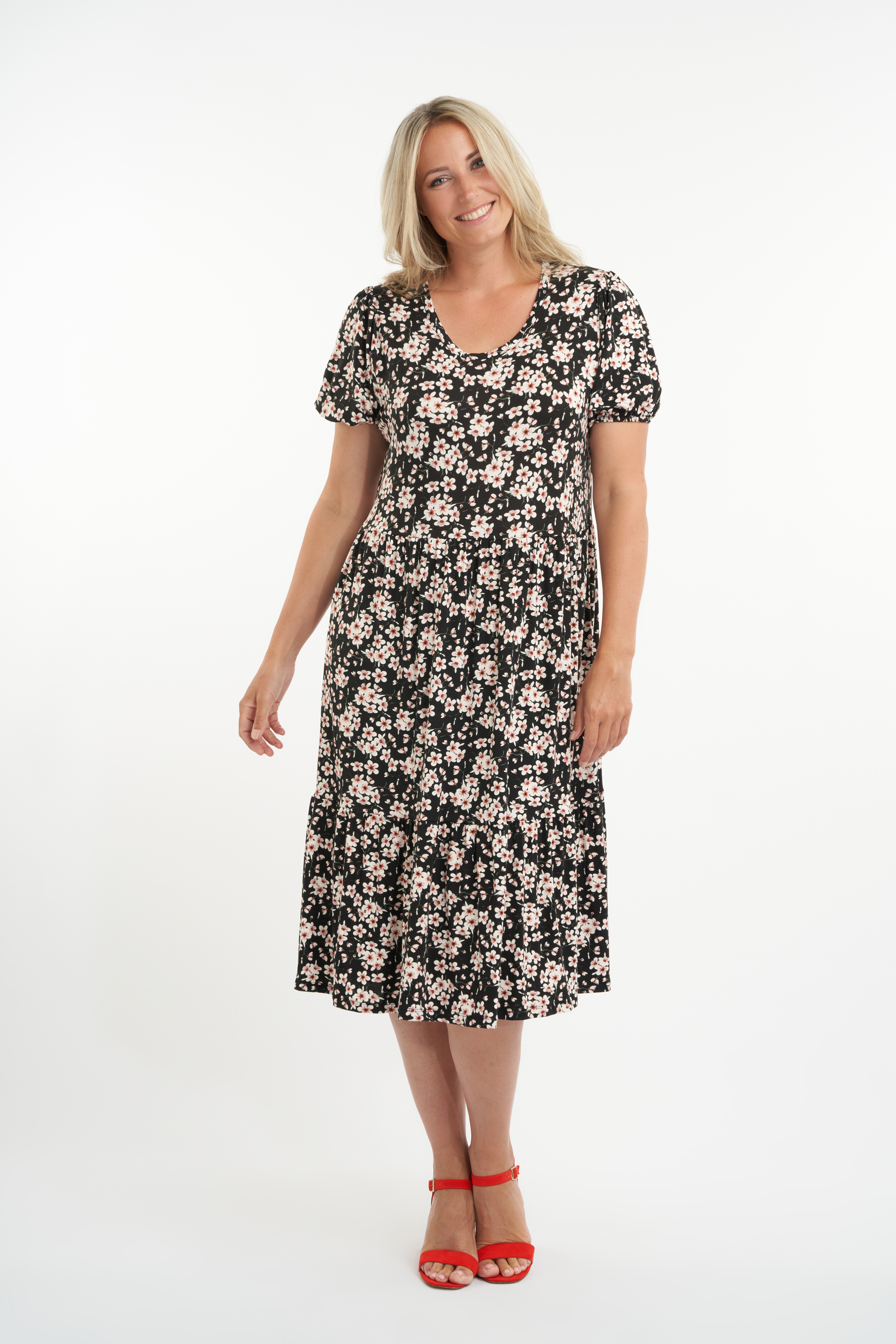 Lange jurk met bloemenprint image number 6