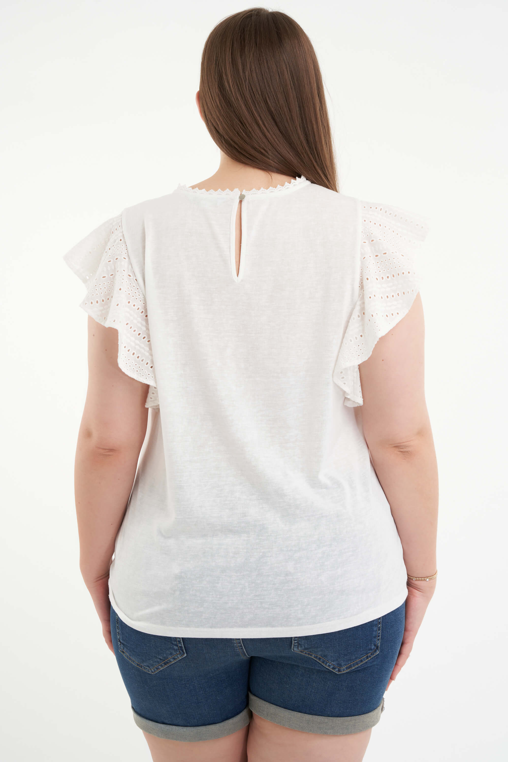 Top met broderie anglaise image number 4