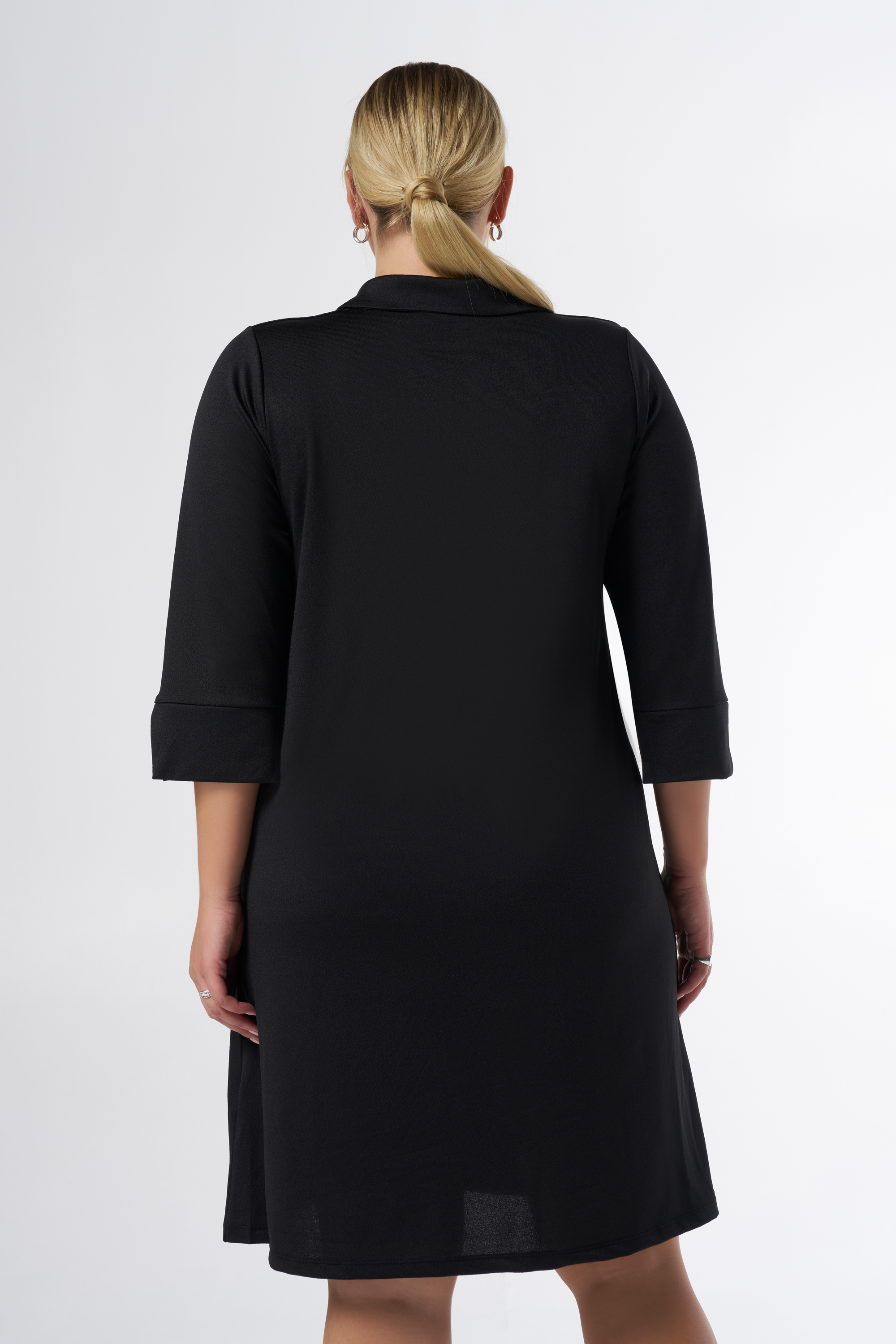 Gestreepte Lapel Button Down Shirt Jurk met Zakken, Zomer Dames Casual