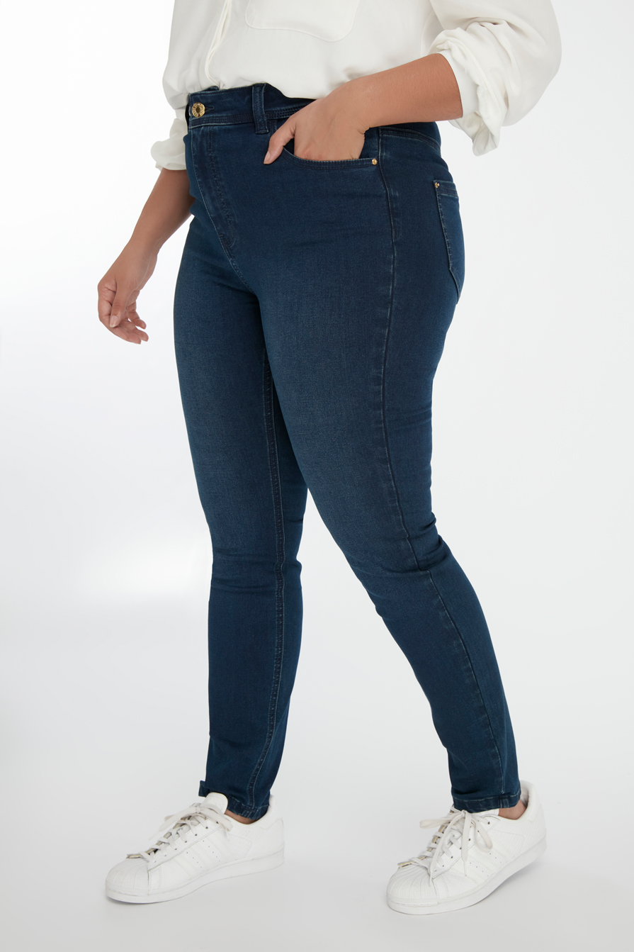 Skinny leg high waist jeans CHERRY image number 4
