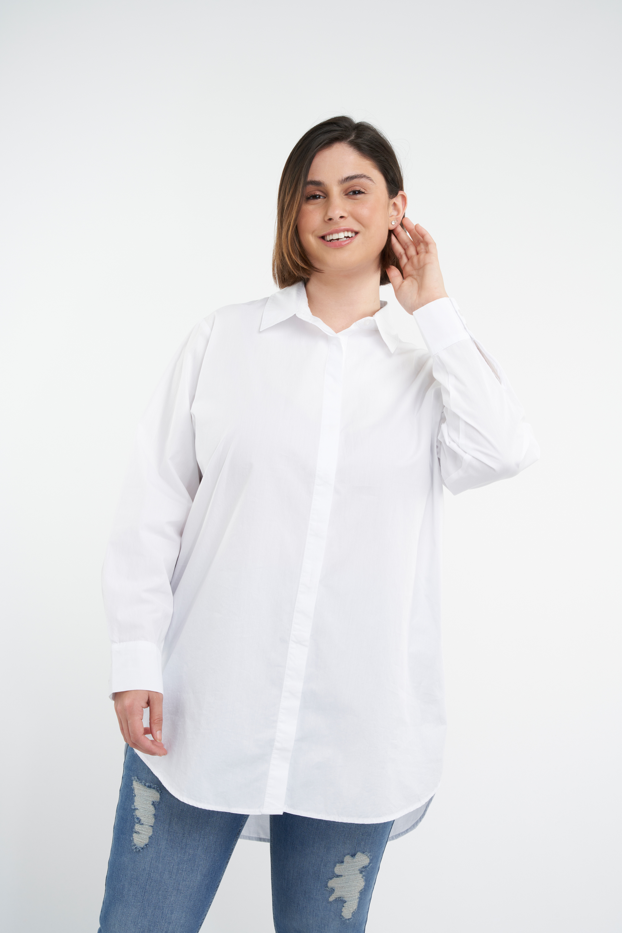 Oversized poplin blouse image 0