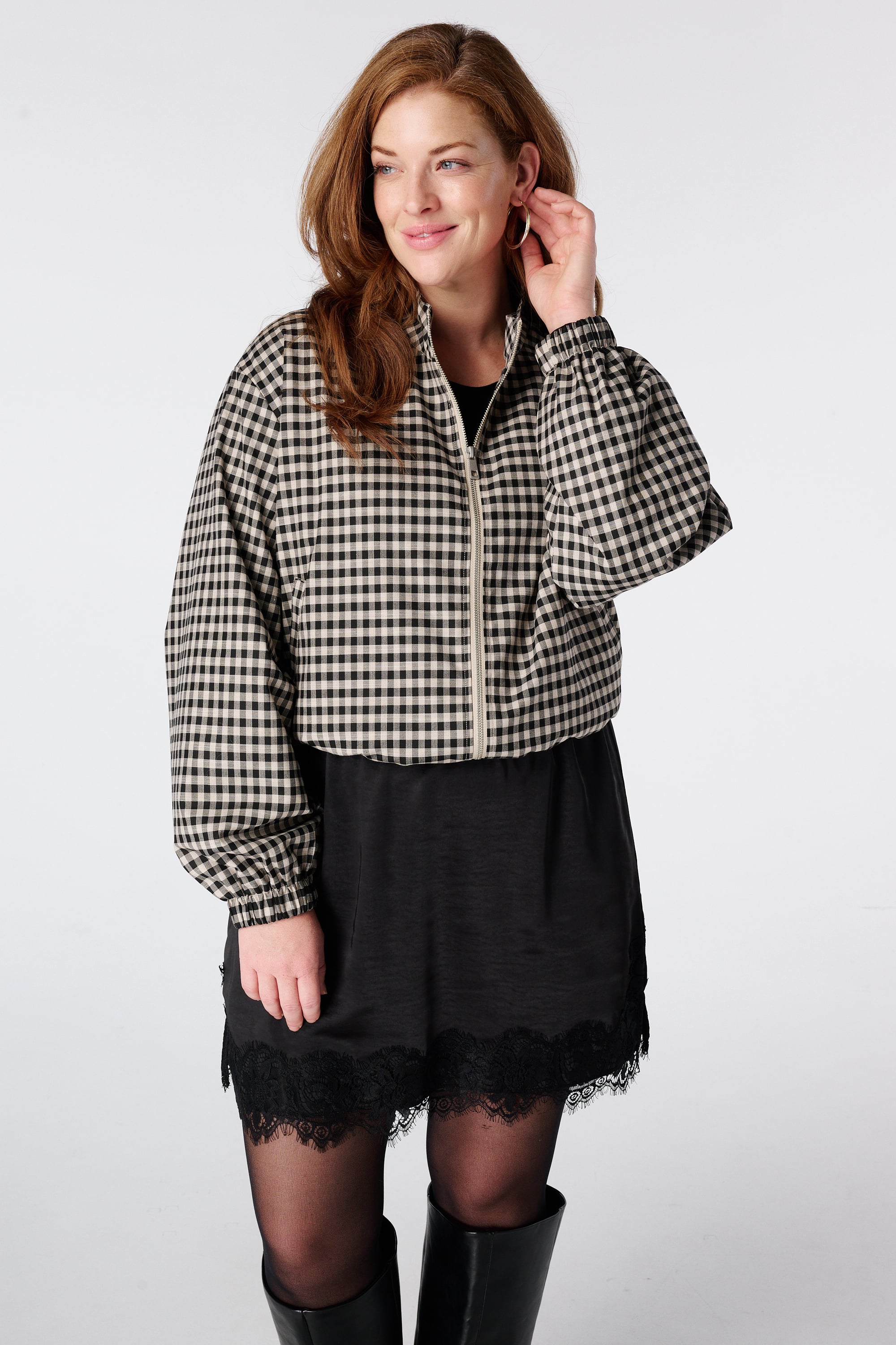 MS Mode Veste à carreaux