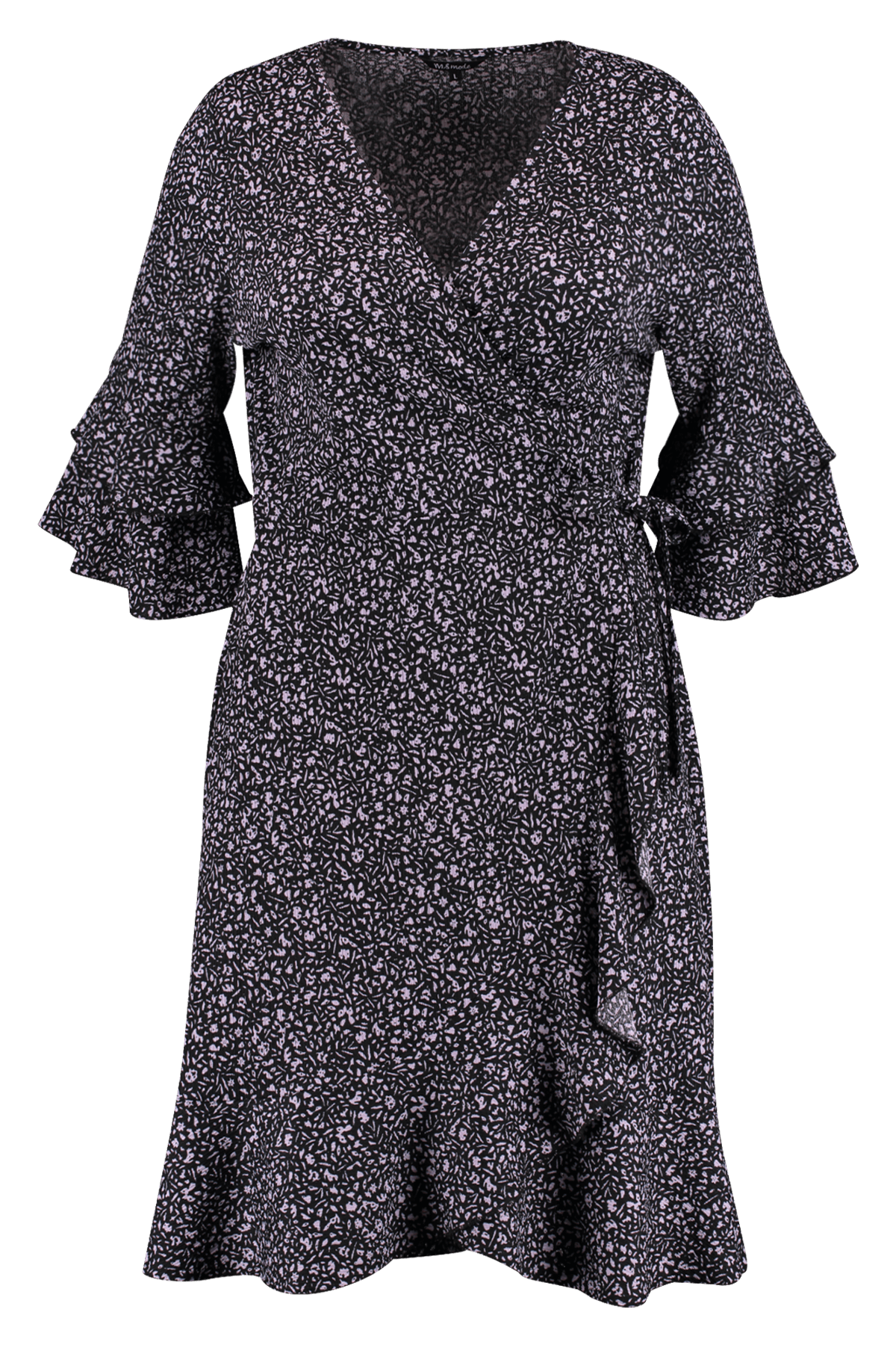 Overslag jurk met print image number 2