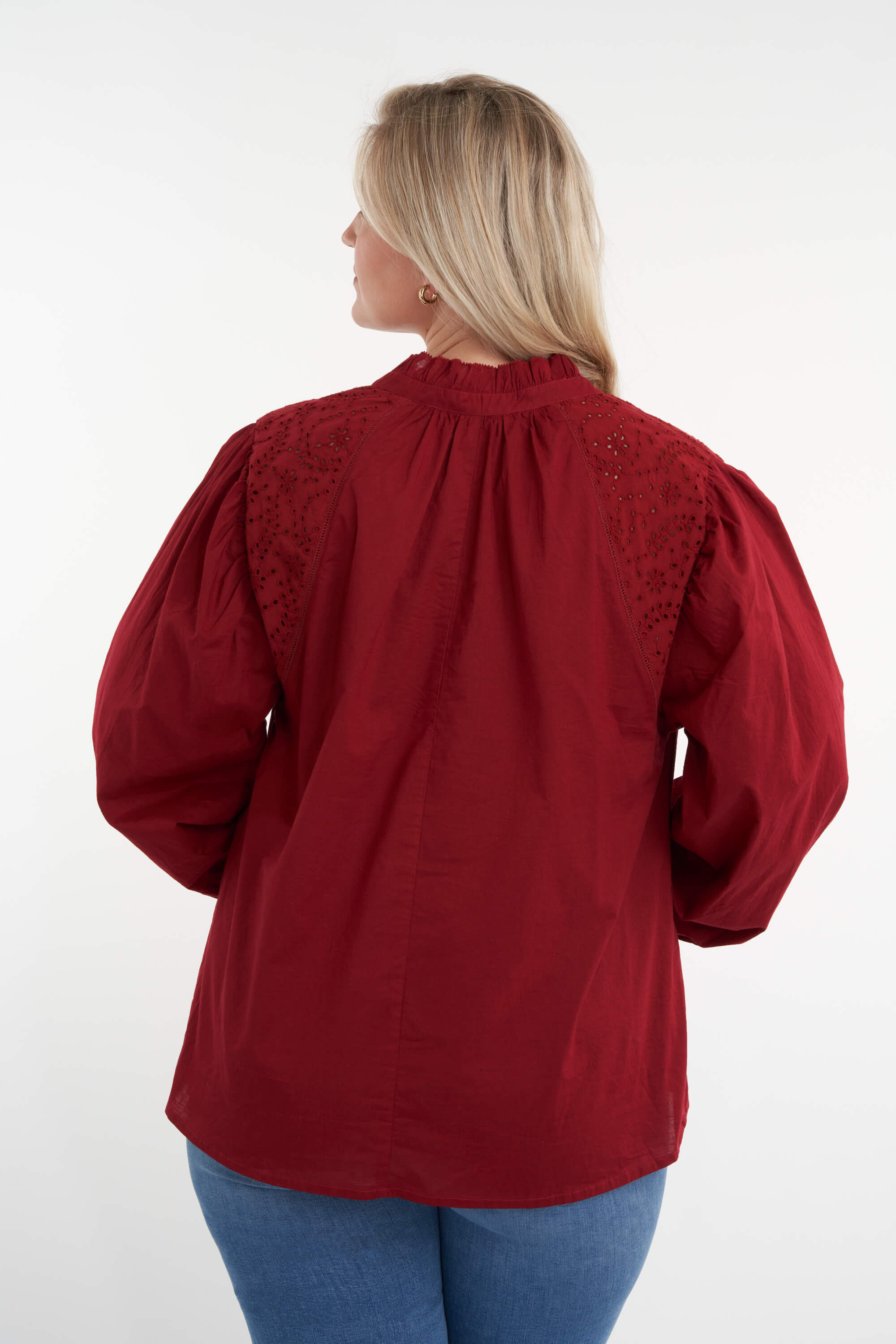 Blouse met broderie anglaise image number 3