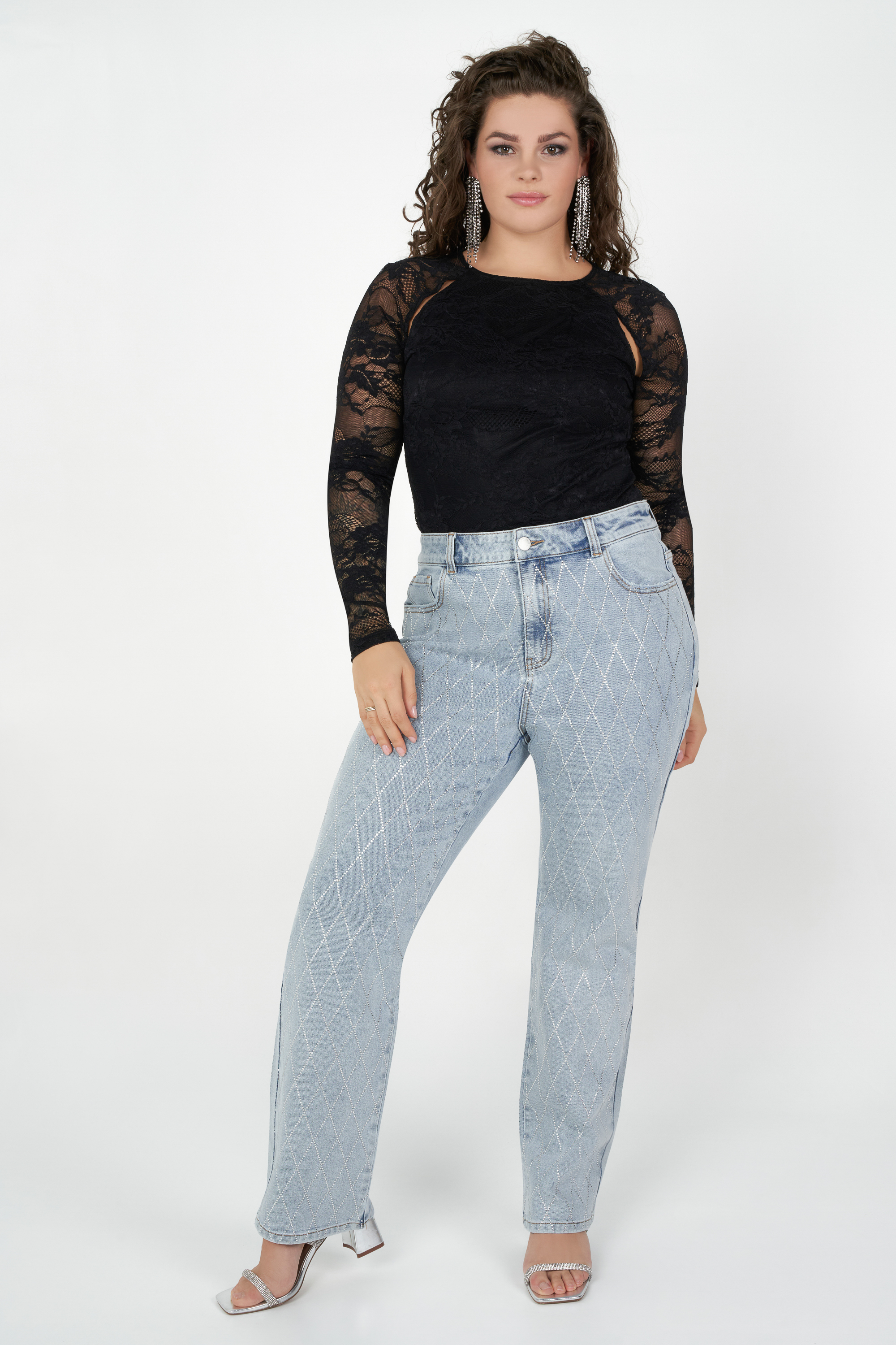 Dames Jeans met diamantjes | MS Mode