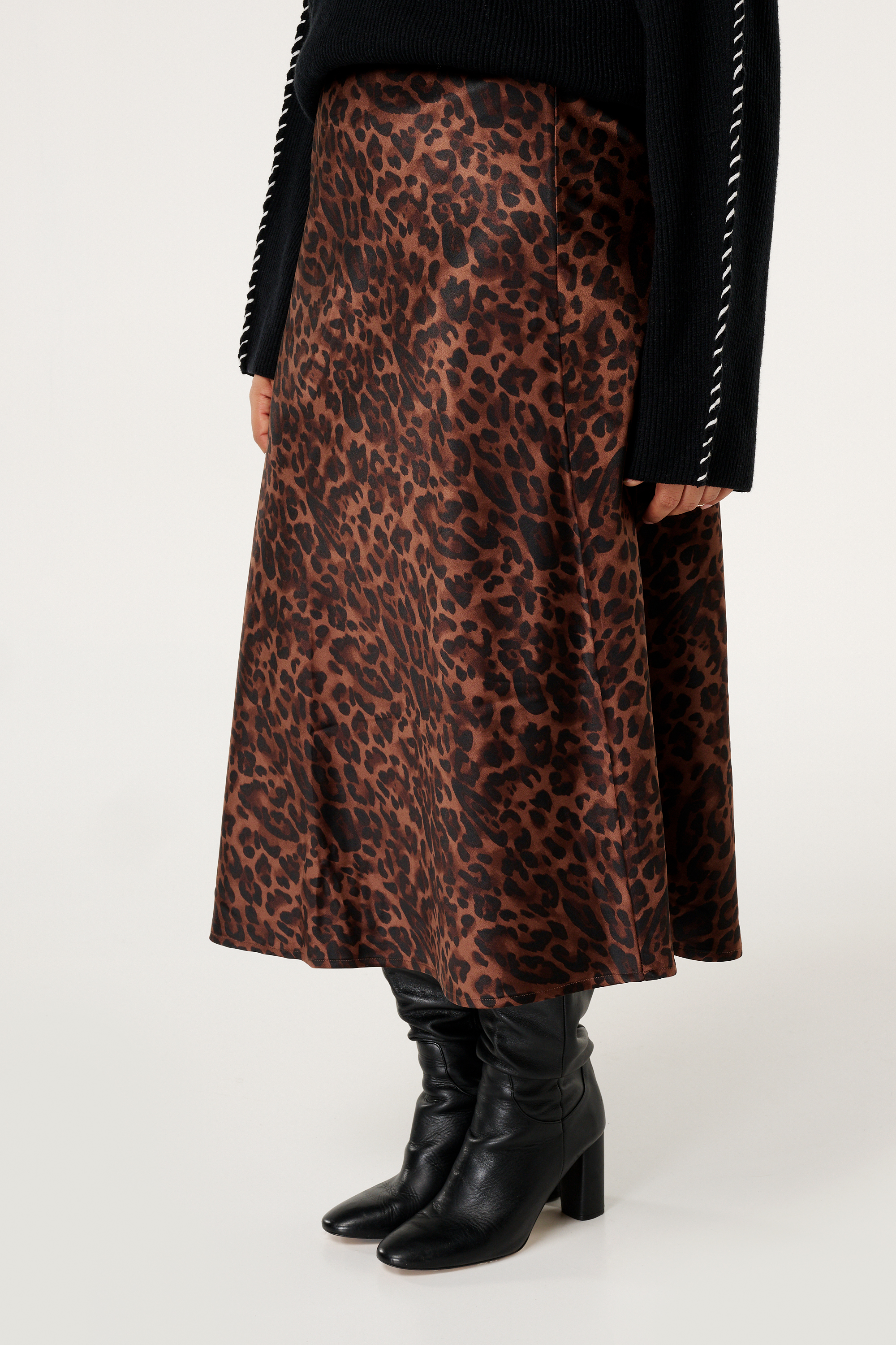 Ms Mode Midi Rok Luipaardprint Dames Midi Rok Met Luipaardprint MS