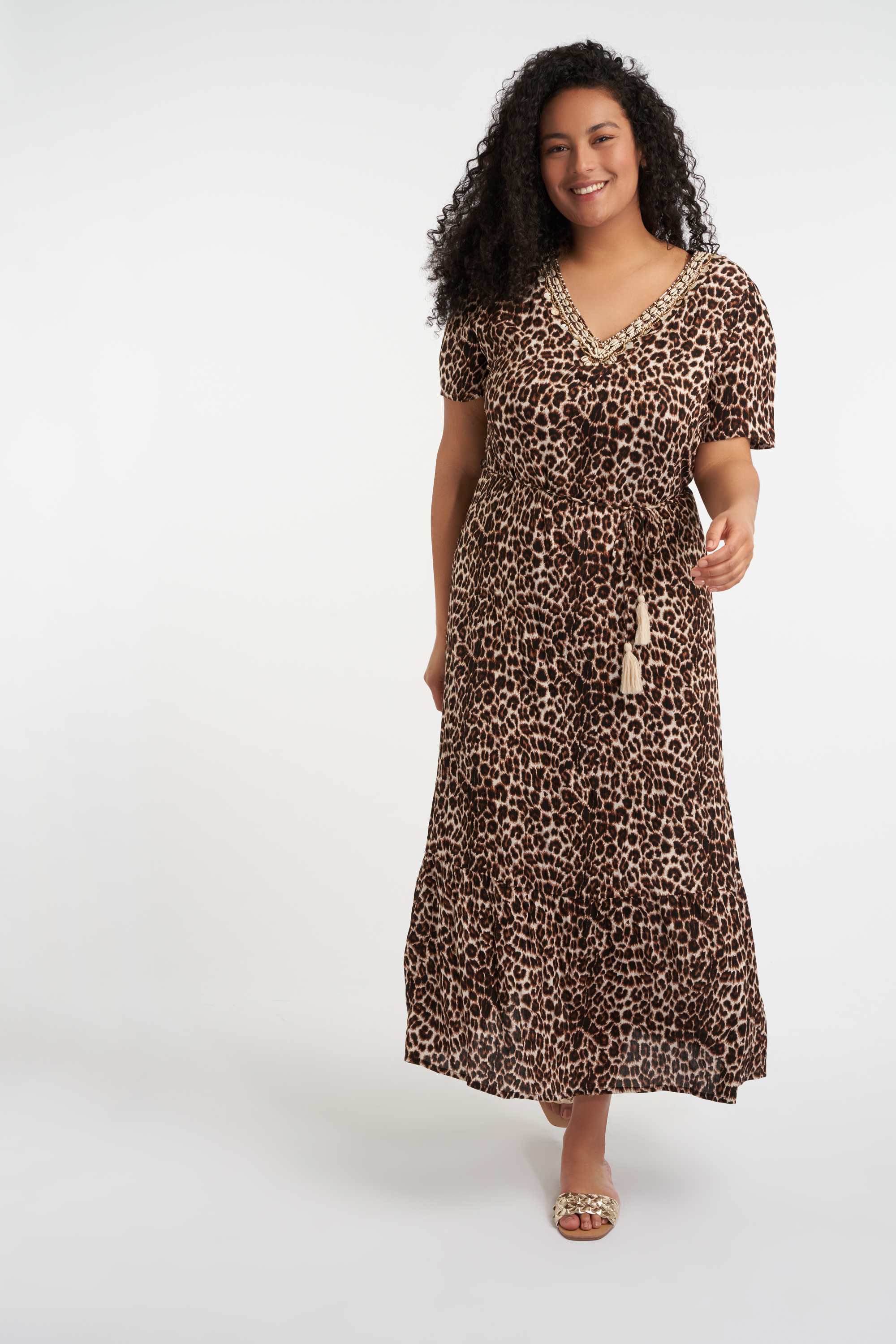 Automatisch Uitgebreid Woud Dames Maxi jurk met luipaardprint | MS Mode