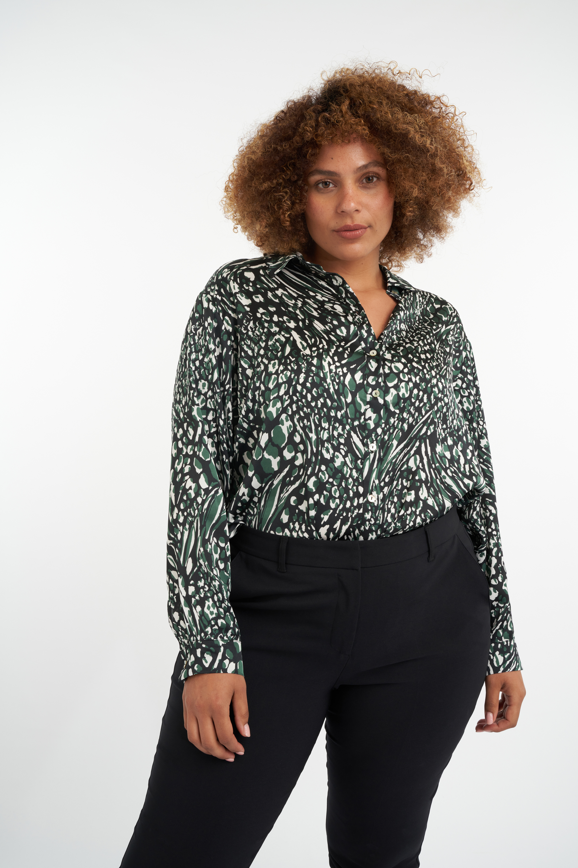 Satijnen blouse met print image number 6