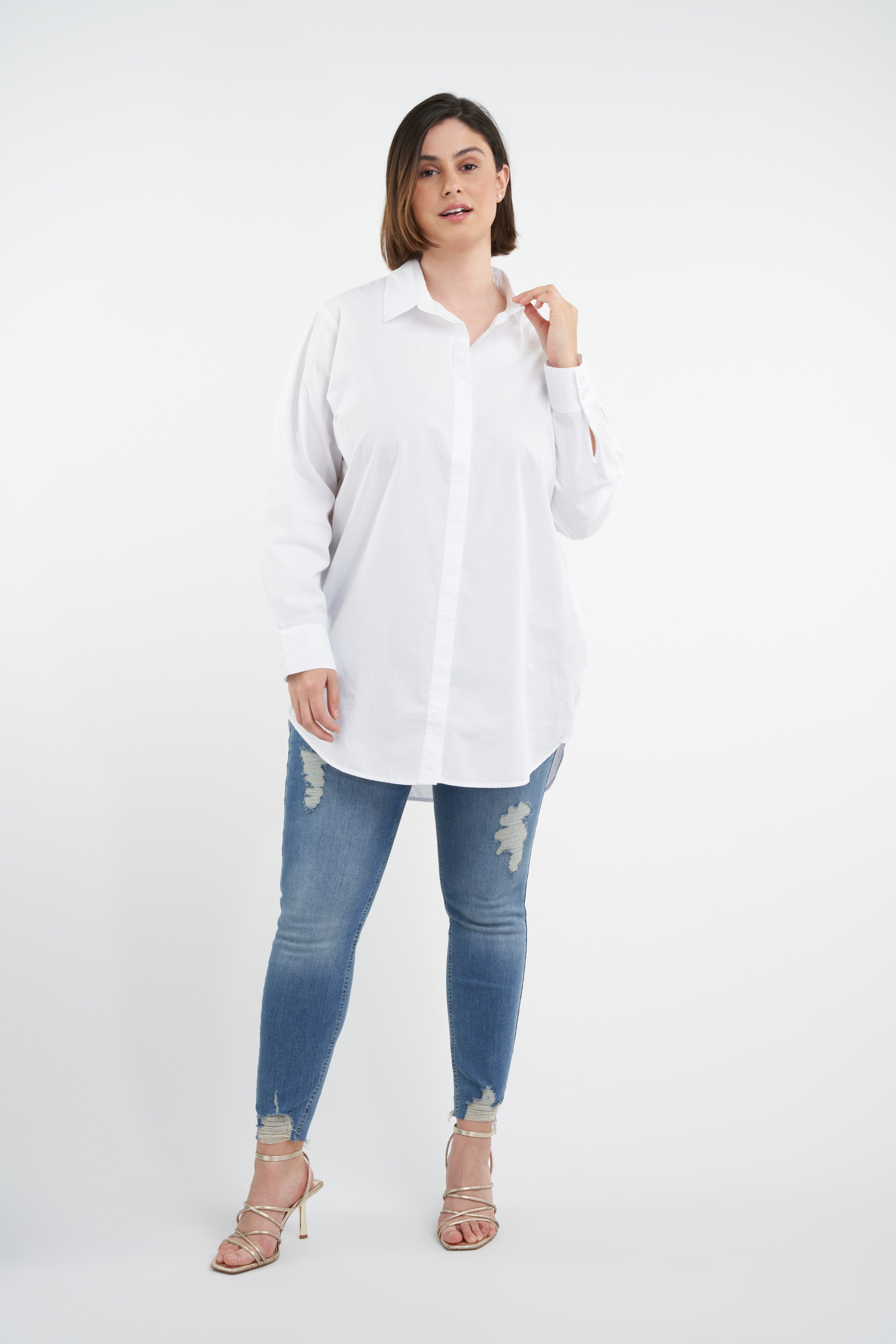 Oversized poplin blouse image 5