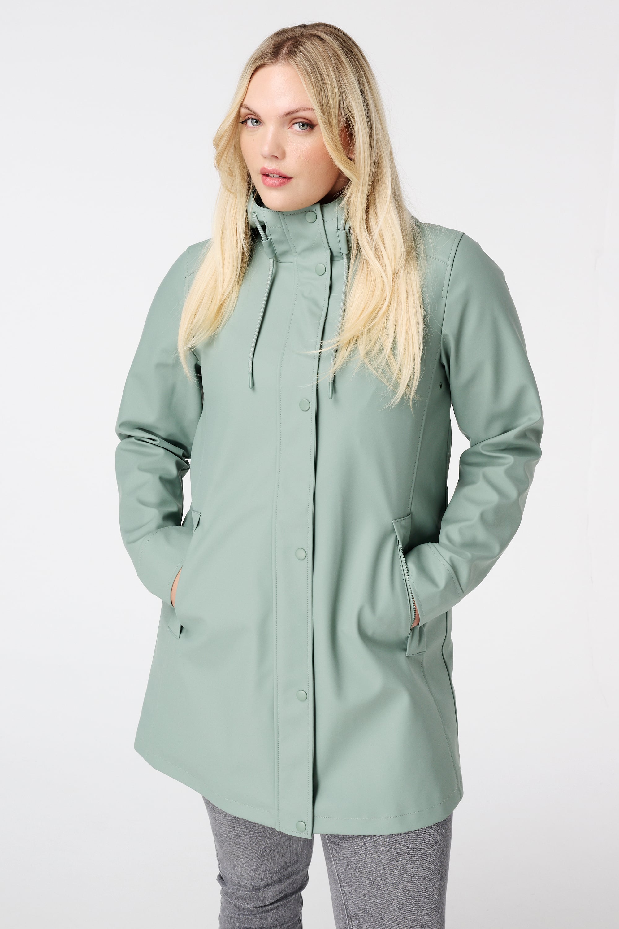 MS Mode - Manteau à Capuche - Imperméable - Vert - Taille 54