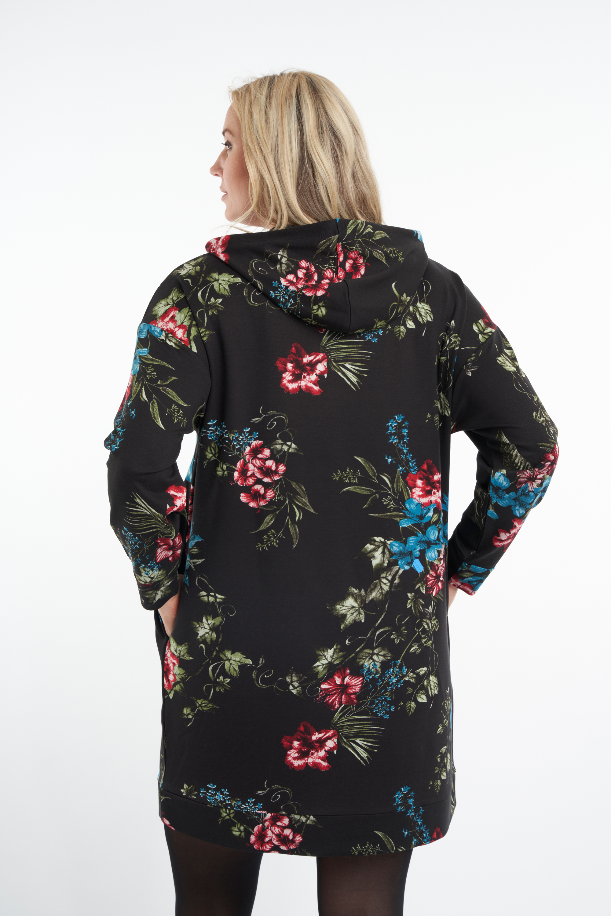 Sweater jurk met bloemenprint image number 4