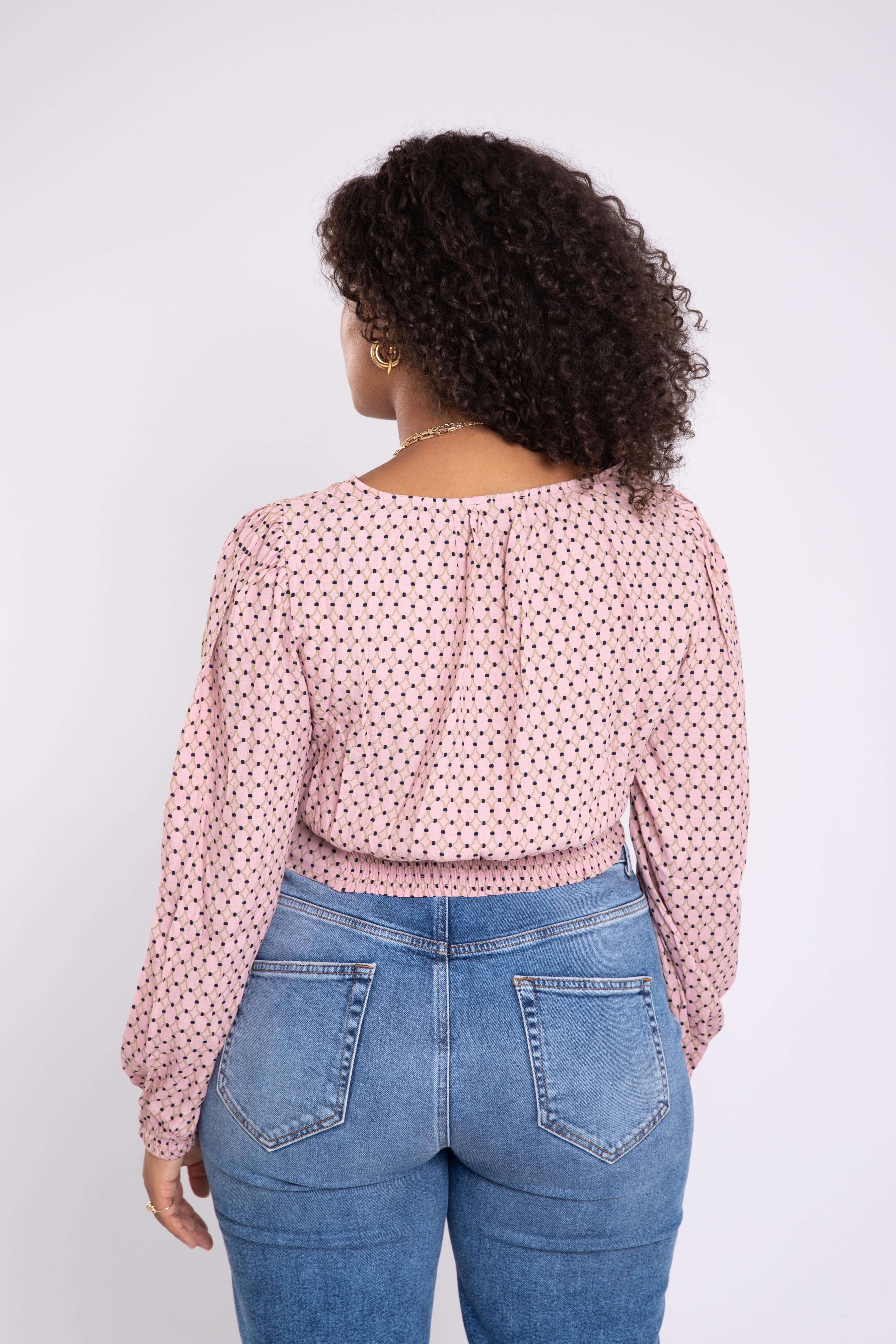 Korte blouse met bloemenprint image 4