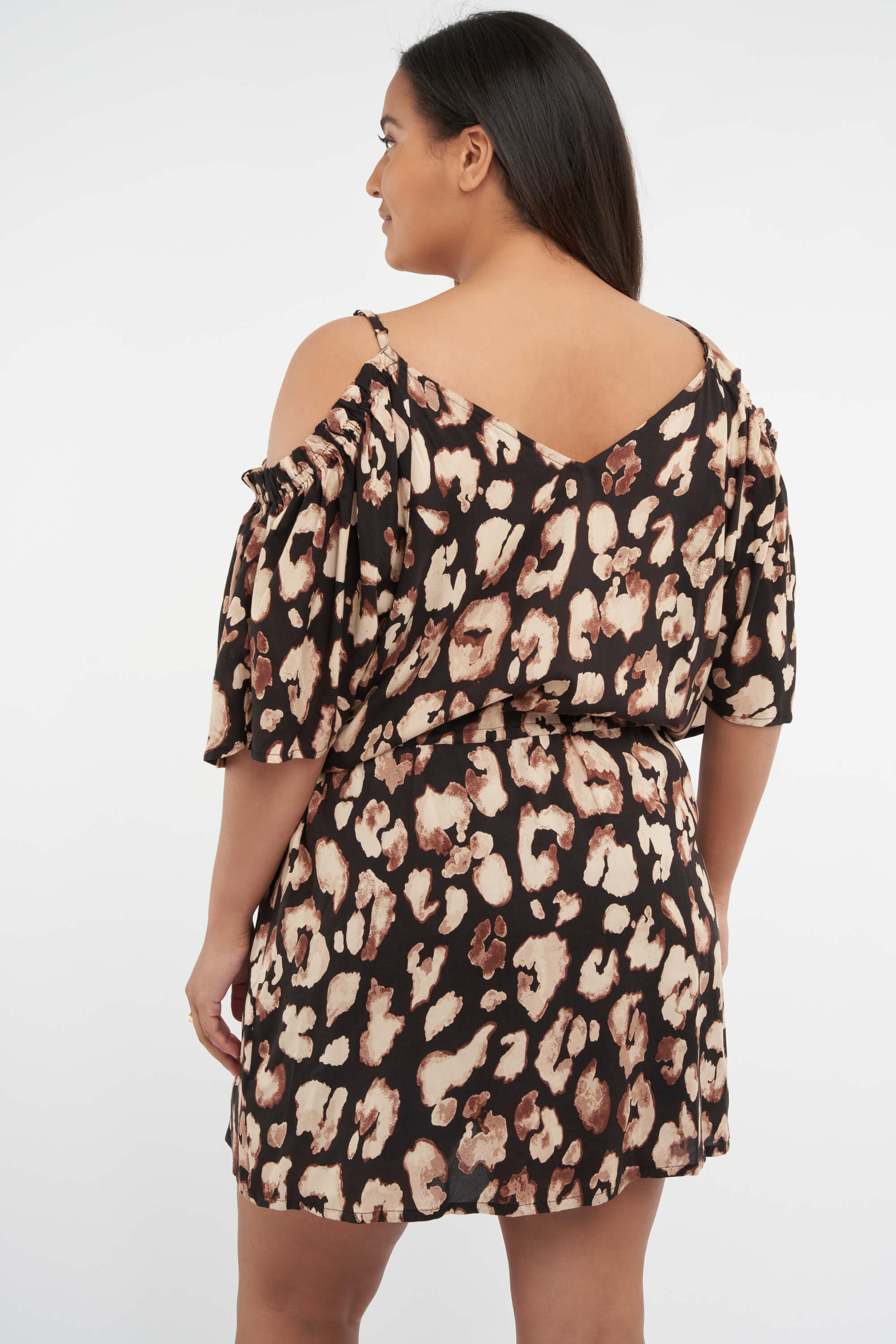 Cold shoulder blouse met luipaardprint image number 3